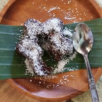 Raw vegan brownie at Two Little Birds in Luang Prabang
