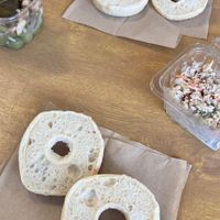 Made our own vtuna bagels  at Whole Foods Market in Miami Beach