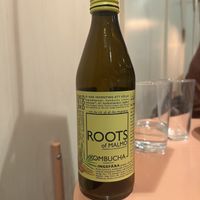 Kombucha with ginger (roots of Malmö)  at Holy Greens in Stockholm