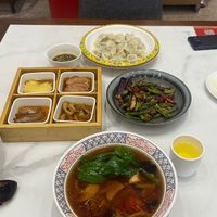 all our food  at Daxingshan Temple Vegetarian in Xian