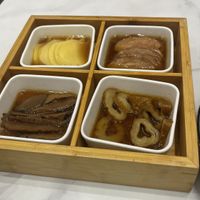 serving of mock-meat, and others (mushrooms)  at Daxingshan Temple Vegetarian in Xian