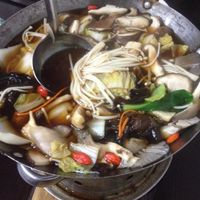 mushroom hot pot at Daxingshan Temple Vegetarian in Xian