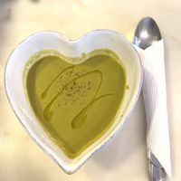 Creamy grain soup  at Mela Canela in Sintra