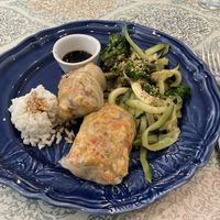Tempeh dumplings  at Mela Canela in Sintra
