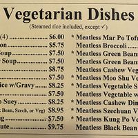 Veggie Entrees at Oriental Garden in Banks