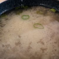 Miso soup at Bloom Sushi in Montreal