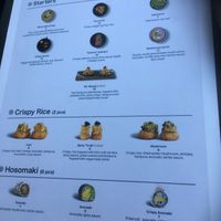 Menu at Bloom Sushi in Montreal