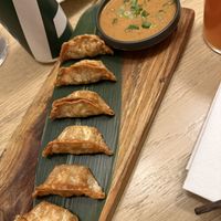 Gyoza and some dank sauce  at Bloom Sushi in Montreal