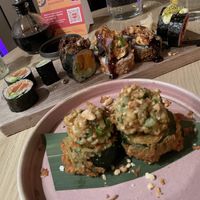 Entré de courgette frites avec garniture d’asperge  at Bloom Sushi in Montreal