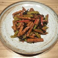 Tempeh, bitter melon & pepper. at Duǒ Duǒ Kāi 朵朵开素食 - Houzaimen in Jinan
