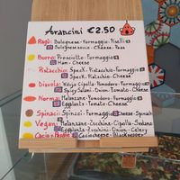 Arancini menu at stritFUD in Taormina