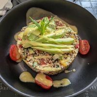 Vegan Quinoa salad at Ovàl in Thessaloniki