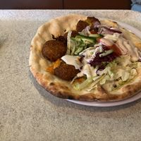 Falafel, flatbread and veggies  at Zaytoon - Temple Bar in Dublin