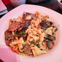 Truffle Pasta

Vegan pasta tossed with Beyond fennel sausage, mushrooms & truffle cream sauce at Lamoraga in Naples