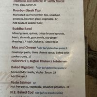 Menu with one veg option  at Gas Lamp Grille in Newport