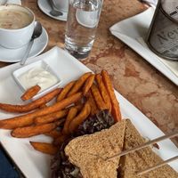 Clubsandwich and sausages   at Café Eiles in Vienna