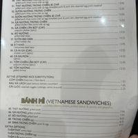 Menu at Pho Fusion in San Diego