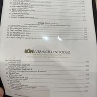 Menu at Pho Fusion in San Diego