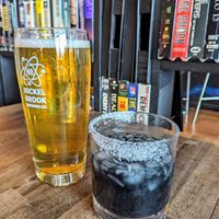 Lager and midnight marg at Rise Above Pizza & Wings in Hamilton