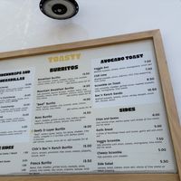 Top of food truck menu  at Toasty in Bend