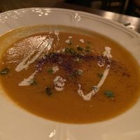 Seasonal soup. The white stuff was vegan too at Murray Circle in Sausalito