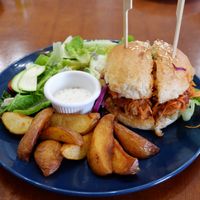 BBQ Jackfruits And Grilled Pineapple Burger. at Seed in Ipoh