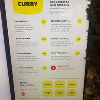 Vegan curry options   at Tikka Shack in Lubbock