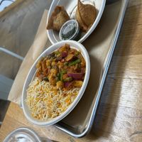 Jalfrezi & Samosas  at Tikka Shack in Lubbock