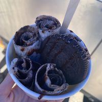 “Milk and cookies" with a coconut base  at On A Roll in Durango