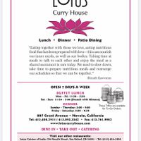 Page 1 at Lotus Curry House in Novato