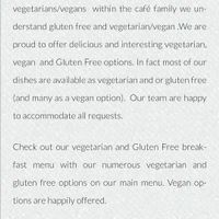 Section on the website about vegan food at Balthazar in Adelaide