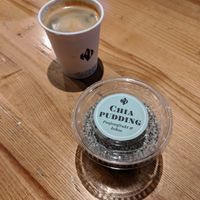 Chia pudding and coffee at Kaffebrenneriet in Fredrikstad