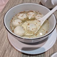 Red bean curd filled balls at Capitale Della Cina in Florence