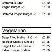 Vegan burger and vegetarian options at Carholme Chippy in Lincoln