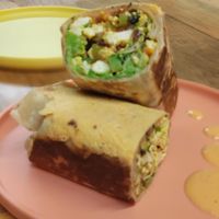 Tofu borito ( with avocado, coreander, sprouts, celery and more stuff...)  at Veggie 2 Go in Cancun