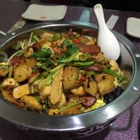 Spicy 'sausage' with bean sprout at Xiang Ji Shi Jie in Harbin