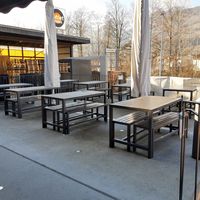 Outdoor seating at Chickeria in Buchs