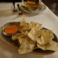 Lentil chips on the house at Indian Palace in Olten