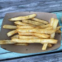 Vegan Legen-no-dairy fries with sauce  at Shahar Cafe in Louisville