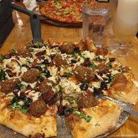 Vegan meatball pizza at The Secret Stash in Crested Butte