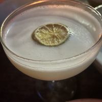 Cocktail with tequila and chickpea foam at Somebody People in Denver