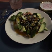 Cucumber salad  at Somebody People in Denver