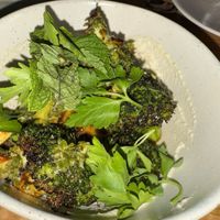 Grilled broccoli   at Somebody People in Denver