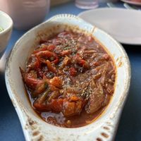 Stewed Italian peppers   at Somebody People in Denver