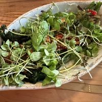 Grilled broccolini at Somebody People in Denver