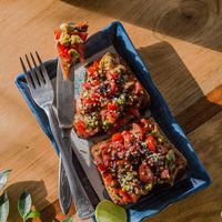 Bruchetta at Foods & Roots in Koh Phangan