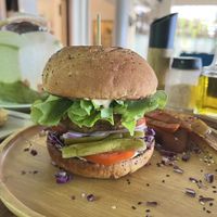 Lentils Burguer   at Foods & Roots in Koh Phangan