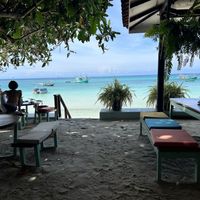 On the sand   at Foods & Roots in Koh Phangan