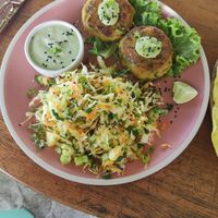"Lentil Patties" at Foods & Roots in Koh Phangan