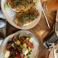 Mediterranean salad and smokey papaya!!!  at Foods & Roots in Koh Phangan